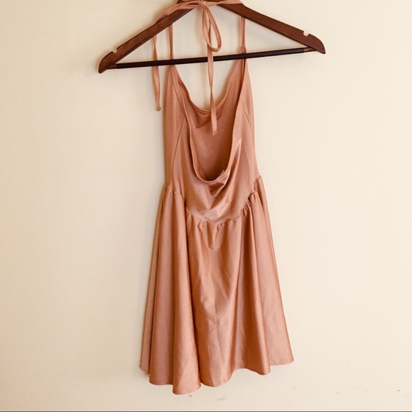 American Apparel Peach Figure Skater Dress Shiny S - Picture 4 of 6